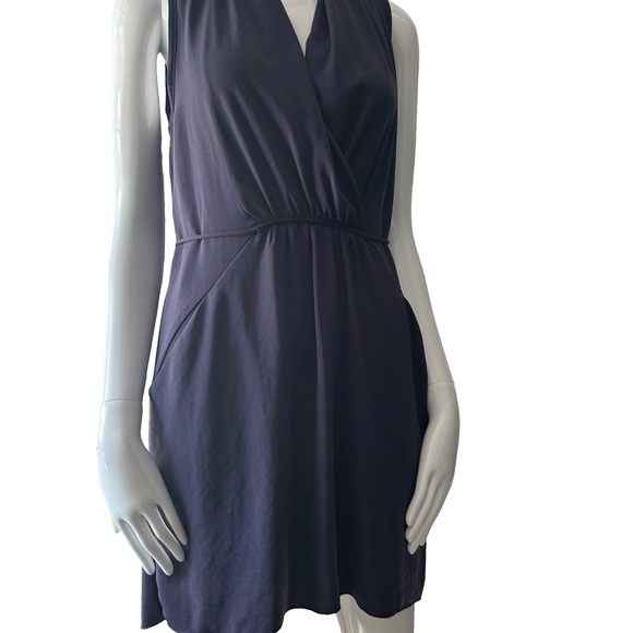 Aritzia Blue Wrap Midi Dress - Picture 3 of 4